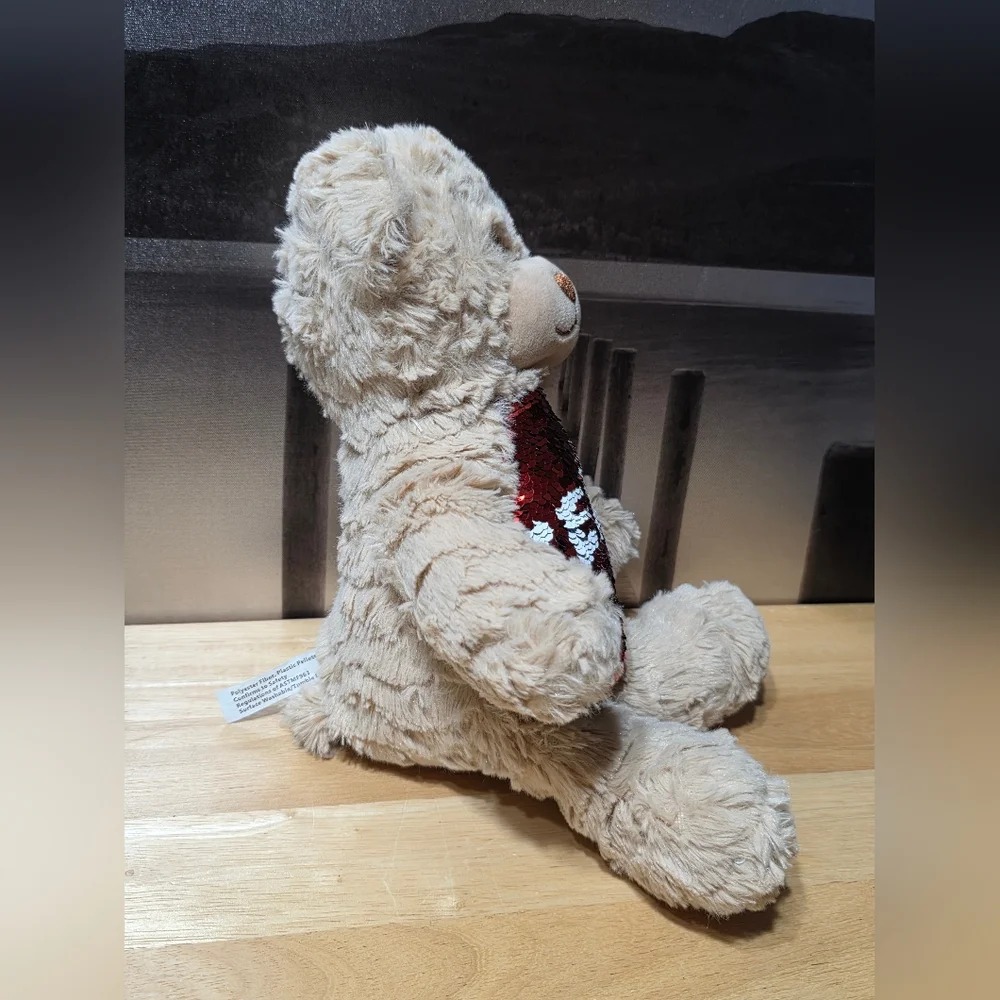 Plush Teddy Bear with Red Sequin Texas